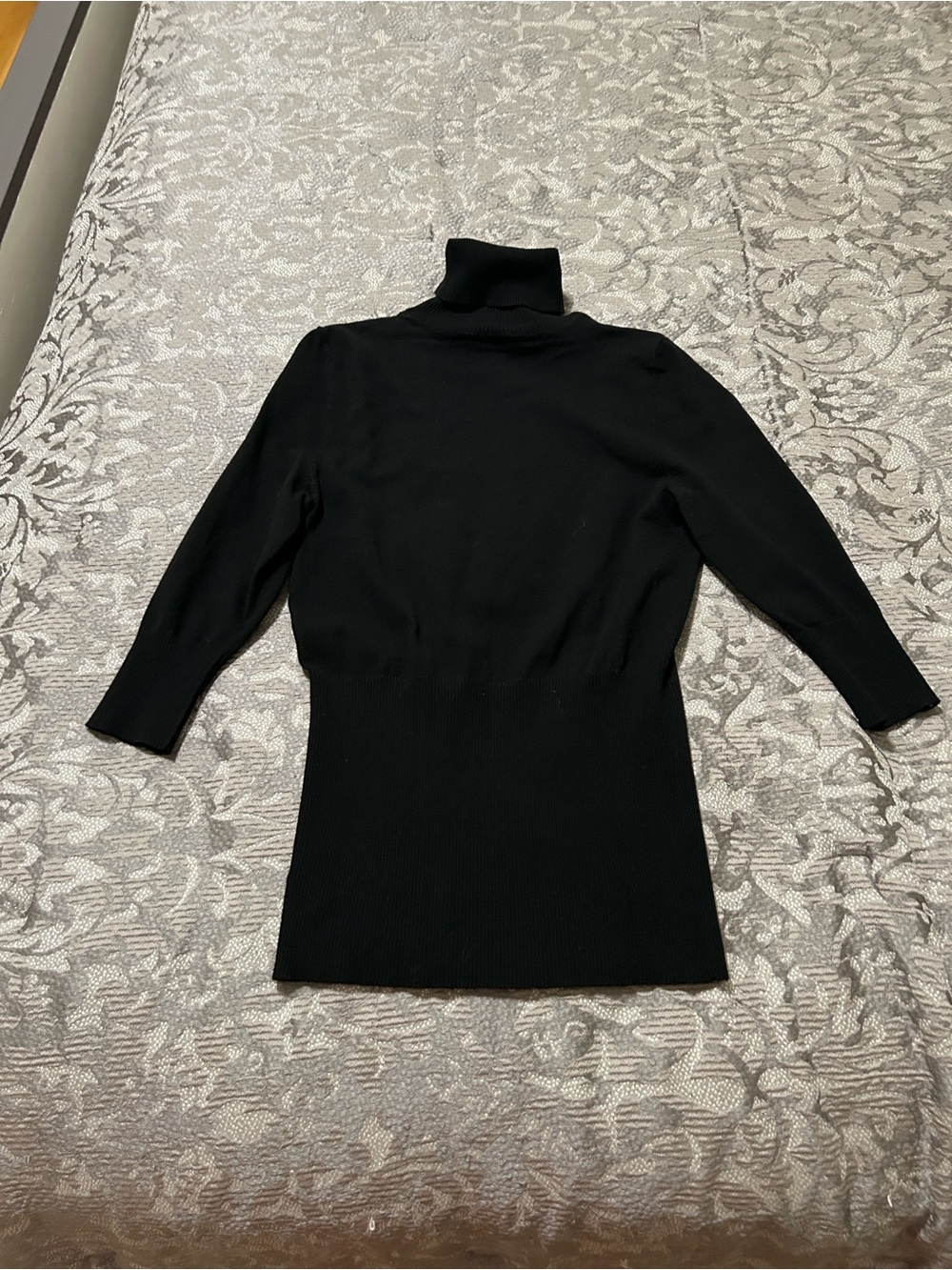 White House Black Market Black Ribbed Turtleneck Sweater